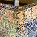 Rachel Zoe  100% Linen Colorful Patchwork Paisley Boho Hippie Shorts M #758 Photo 4