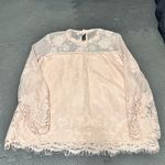 Ultra Pink  Elegant Lace Blouse in Soft Beige large Photo 4