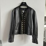 CELINE Pure Collar Jacket with Snap Buttons in Soft Lambskin Size 34 New Photo 1
