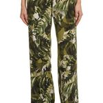 Womens Worth New York $498 10 USA Print Silk Pants Brown White Wide Ethnic Borde Photo 1