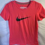 Nike Slim Fit Pink with Black Logo Tee Size Medium Photo 9