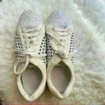 Joie  Duha White Woven Leather Lace Up Sneakers  Size US 5/EUR 36 Photo 1