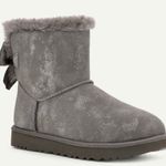 UGG  Mini Bailey Bow Glimmer Gray Womens 6 Photo 0