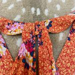 Free People Dream Darlin orange floral print v-neck halter tank top women’s L Photo 6