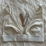 SKIMS Cotton Rib Plunge Bralette Bone Size XS Photo 0