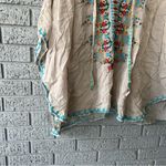 Johnny Was  Grey Embroidered Floral Poncho Lightweight Small Photo 5
