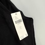 Anthropologie Dress SZ Large Midi Black Slit Halter Fringe Stretch Linen Cotton Photo 6