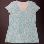 Lilly Pulitzer  Tropical Cotton Preppy Designer Printed Cat Cocktail Tee Small Photo 0