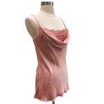 Satin Cowl Neck Spaghetti Strap Blouse With Lace Underlay Photo 6