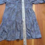 Elan  NWT Paisley‎ Dress Tie Neck Long Sleeve Tiered Mini Dress Size Medium Photo 4