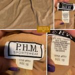 VINTAGE 1980'S P.H.M. SPORTSWEAR CAMEL FAUX SUEDE FEEL SKIRT SUIT (16) Tan Photo 11