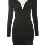 Topshop NEW Plunge Lace-Up Mini Bodycon Dress Photo 2