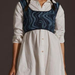 Anthropologie Maeve Sapphire Blue Cropped Marble Vest One Size NWT Photo 0