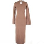 Wilfred  Aritzia Tan Ribbed Knit Maxi Midi Bodycon Long Sleeve Dress Large Photo 2