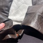 Vintage women’s Brown chocolate 100% Leather pants zippers buttons biker size 4 Photo 7