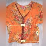 Free People  Women’s Floral Sheer Beaded V-Neck Top Photo 7