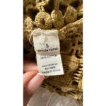 Women’s Gold Boho Crochet Knit Sleeveless Fringe Crop Top Cotton size S Photo 6