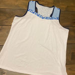 Court Haley tennis tank top size L white with‎ blue trim Size L Photo 0