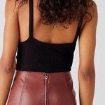 Free People Mini Skirt Modern Femme Vegan Leather Size 10 New with Tag Photo 1