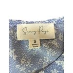 Saving Paige Floral Lace Pleated Midi‎ Dress Women's Size S Blue Modest Dainty Photo 4