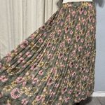 Sag Harbor Vintage  Pleated Floral Bohemian Maxi Skirt Size M Elastic Waist Photo 4