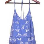 Revolve Devlin Macey Floral Embroidered Tiered Ruffle Blue/White Cami Top Photo 2