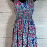 Tori Richard smocked colorful print halter dress size XS Photo 0