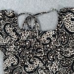 Tailor B.Moss Square Neck Tie Back Blouse Top Women's Small Stretch Black/Brown Black Photo 2