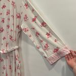Carole Hochman Mixed Floral Robe Wrap NEW White Pink Medium Cotton Pockets Photo 14
