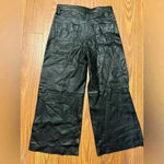 frame denim NWT High Rise Wide Leg Crop Leather Pants Jeans Noir Black 27 Photo 5