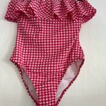 J.Crew Red Gingham Women's One Piece Swimsuit Photo 1