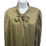 Just Fab Olive Green Button Front Bow Neck Long Sleeve Maxi Dress Womens XL Photo 2
