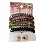 Scunci Ponytail Fabric Hair Spirals, Assorted Colors, 4 Photo 0