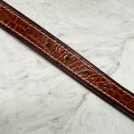 Liz Claiborne Vintage Brown Embossed Leather Belt Gold Silver Buckle Women Large Photo 5