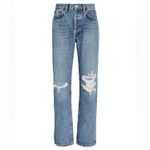AGOLDE  Lana Distressed Straight Jeans, Backdrop, 24” Photo 4