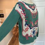 Petite Sophisticate Vintage rose detail embroidered crew neck sweater Photo 11