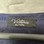 Victoria Embroidered Floral Top Blue XL/XXL Plus Size Retro Artsy Boho Classic Photo 3