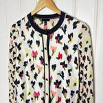 Escada Siora Wool & Silk Floral Cardigan Blue Photo 4