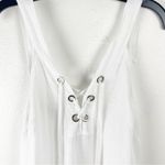 LAURA GOTTI 100% Linen White Tie Tassel Top Sleeveless Maxi Dress Size Large Photo 4