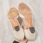 Salvatore Ferragamo Beige Leather Heels Made in Italy Photo 6