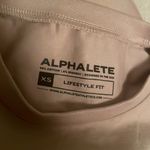 Alphalete Long Sleeve Light Tan / Mauve Colored Workout Crop Top Photo 6