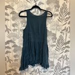 Free People  dress Intimately voile lace Teal green trapeze dot slip mini tunic M Photo 1