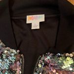 LuLaRoe  ELEGANT STEVIE BOMBER JACKET Large 14/16 Rainbow Sequins Pink Mermaid Photo 1