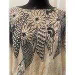 Vintage Sequin 100% Silk Butterfly Top Black White Beaded Size XL Photo 6