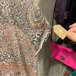 Cute Y2K style oversized aztec print crochet sweater top Boho coquette Brown Photo 5