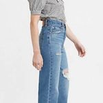 Levi's NWT Ribcage Medium Wash Distressed Denim Straight Ankle Jeans Photo 2