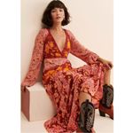 Free People  Bohemian Retro 70s Gypsy Fall Floral Tilda Maxi Dress Medium NEW Photo 2
