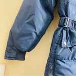 Vintage COMFY Goose Down Long Puffer Coat Blue Belted Seattle USA 70s 80s Size L Photo 7