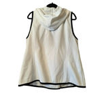 Weekend's By Chico's White/Black piping asym zip fleece vest with Hood 3/L White Size L Photo 2