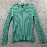Vintage Lauren Ralph Lauren Silk Linen Knit Sweater Ribbed Preppy Y2K Women' S Green Photo 0